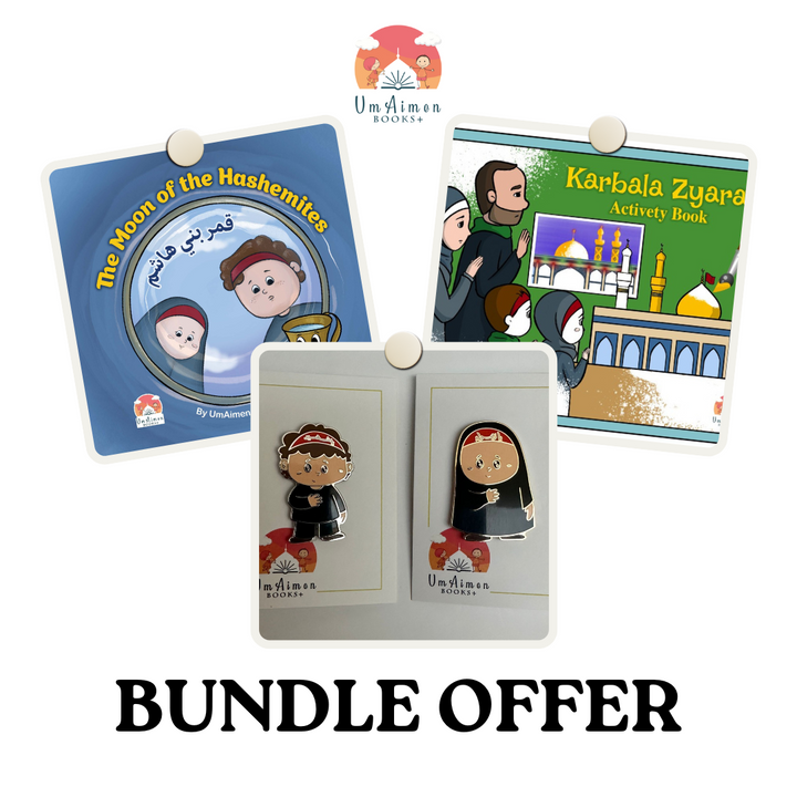 BUNDLE OFFER: The Moon of the Hashemites Story Book + One Character Pin (Boy/Girl) + Activity Book