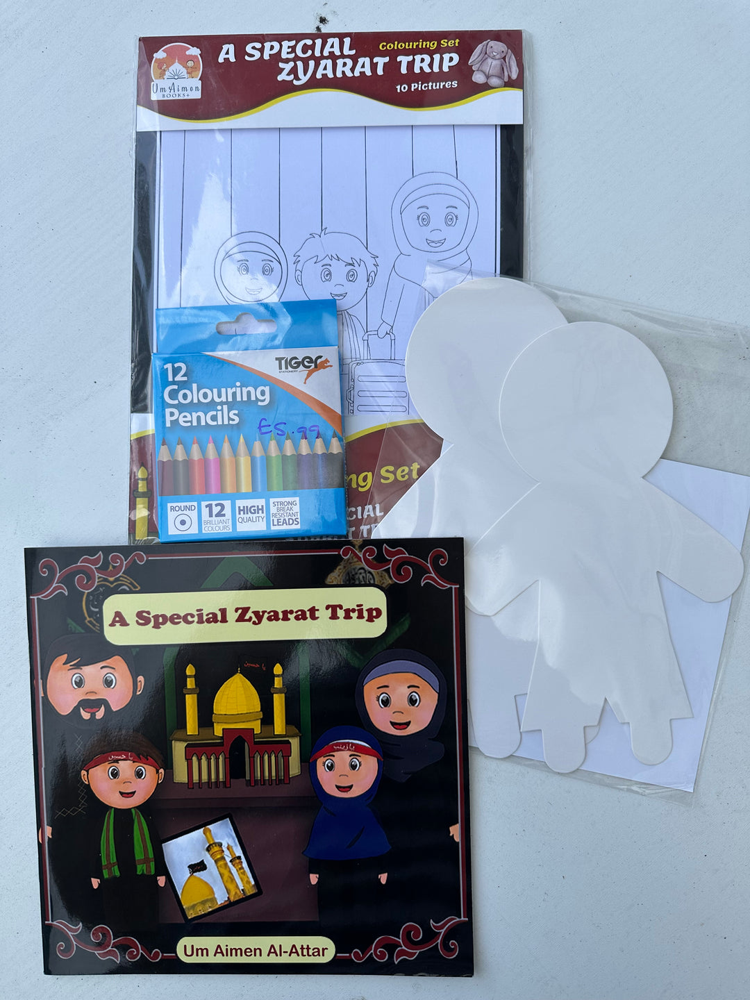 SPECIAL OFFER: A special Zyarat Trip Story Book+ Set of 10 Colouring Sheets + Colours + 2 Cardboard Cutout Crafts