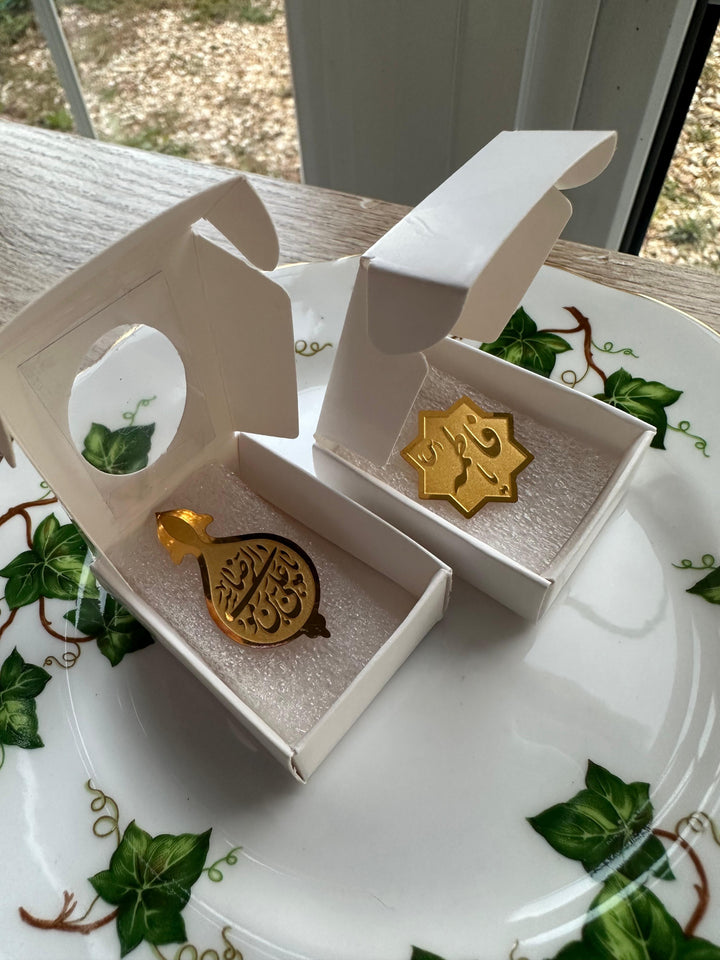 Gold Brooches in Box
