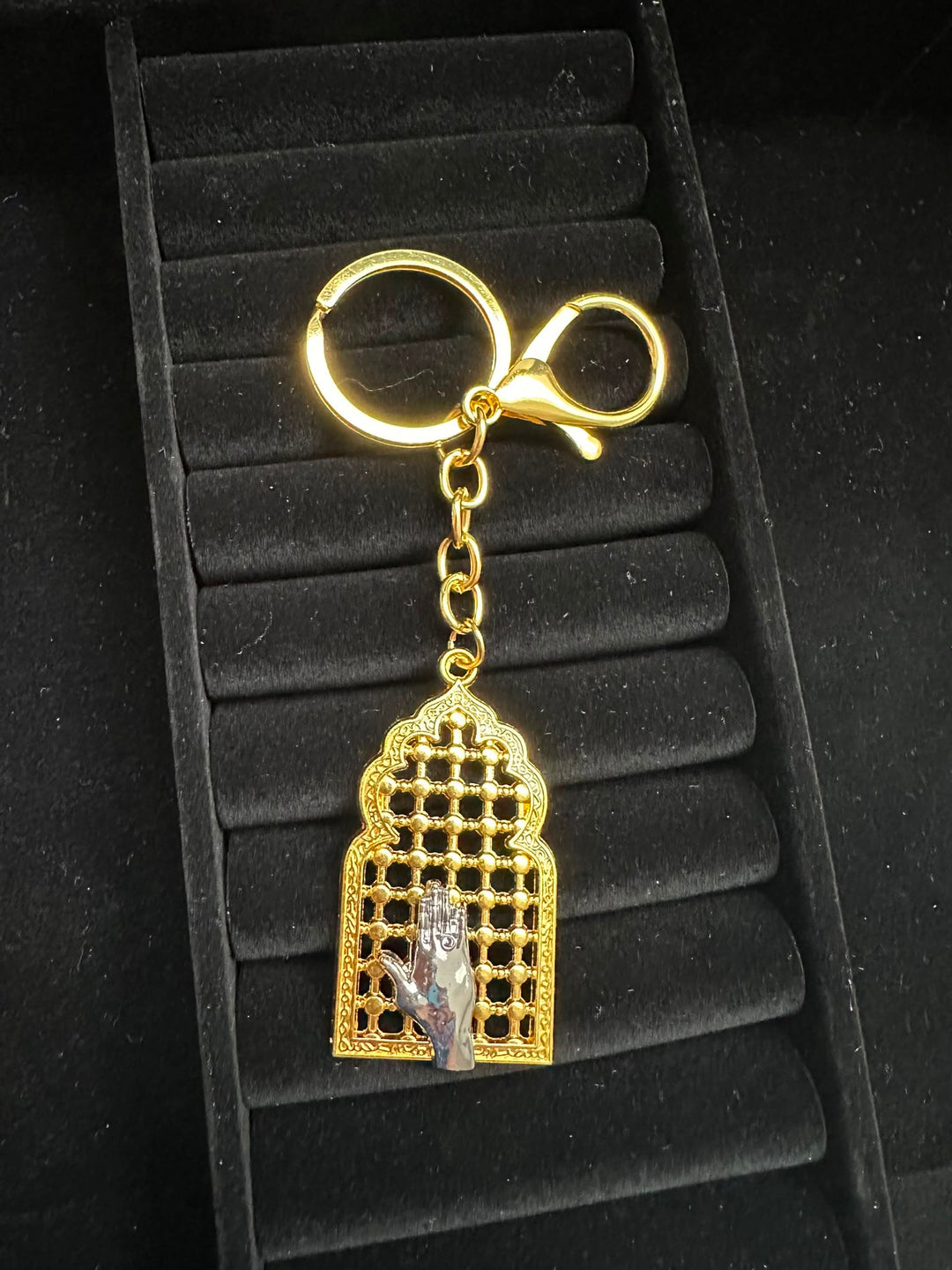 Golden Shrine with hand Keychain