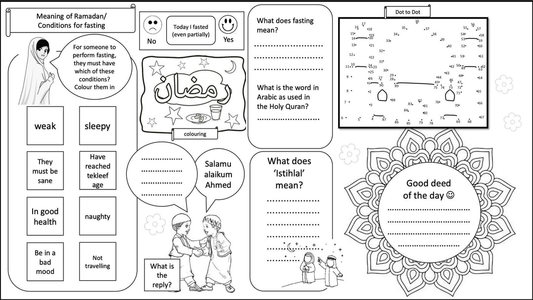 Ramadan Worksheet for Older Kids (10+)